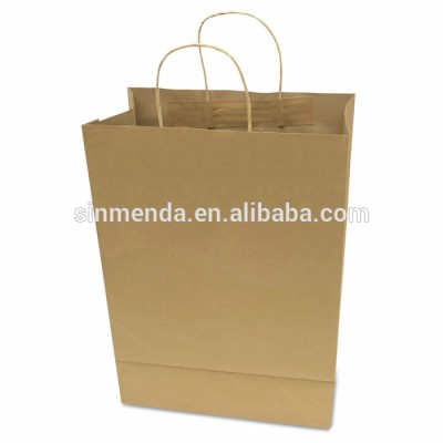 China Made Custom Cheap Carryout Packaging Plain Paper Bags Brown Kraft Bag With Handle