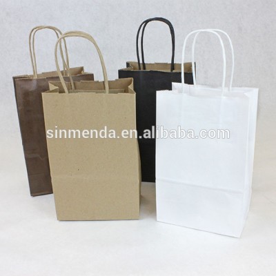 Wholesale Printing Eco Friendly Recycle Plain Take Away Shopping Big Kraft Paper Bag With handle